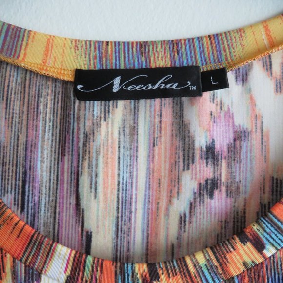 Neesha Sleeveless Top Women’s Multicolored Summer Knit top size L - Picture 3 of 6
